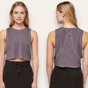 Lululemon Muscle Love Crop Tank Fade Washed Lunar Rock 8 Women’s